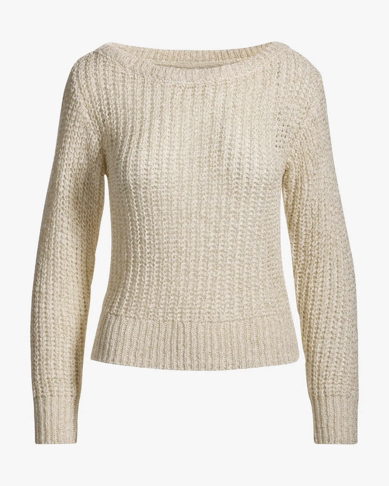 Metallic Loose Knit Sweater Off White sold by Boston Proper product image thumbnail 2
