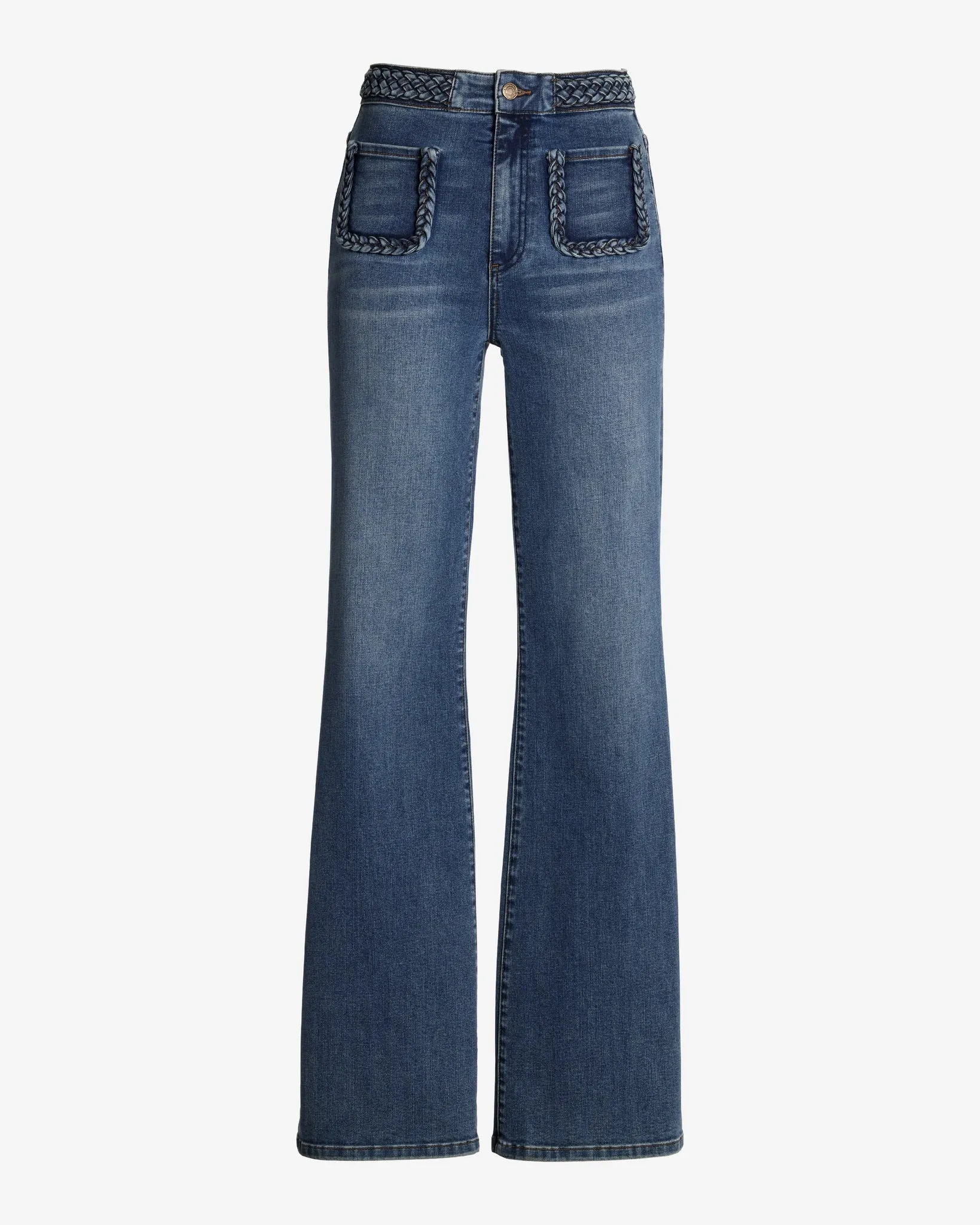 Malibu Wide Leg Braid Detail Jean Medium Wash sold by Boston Proper product image thumbnail 2