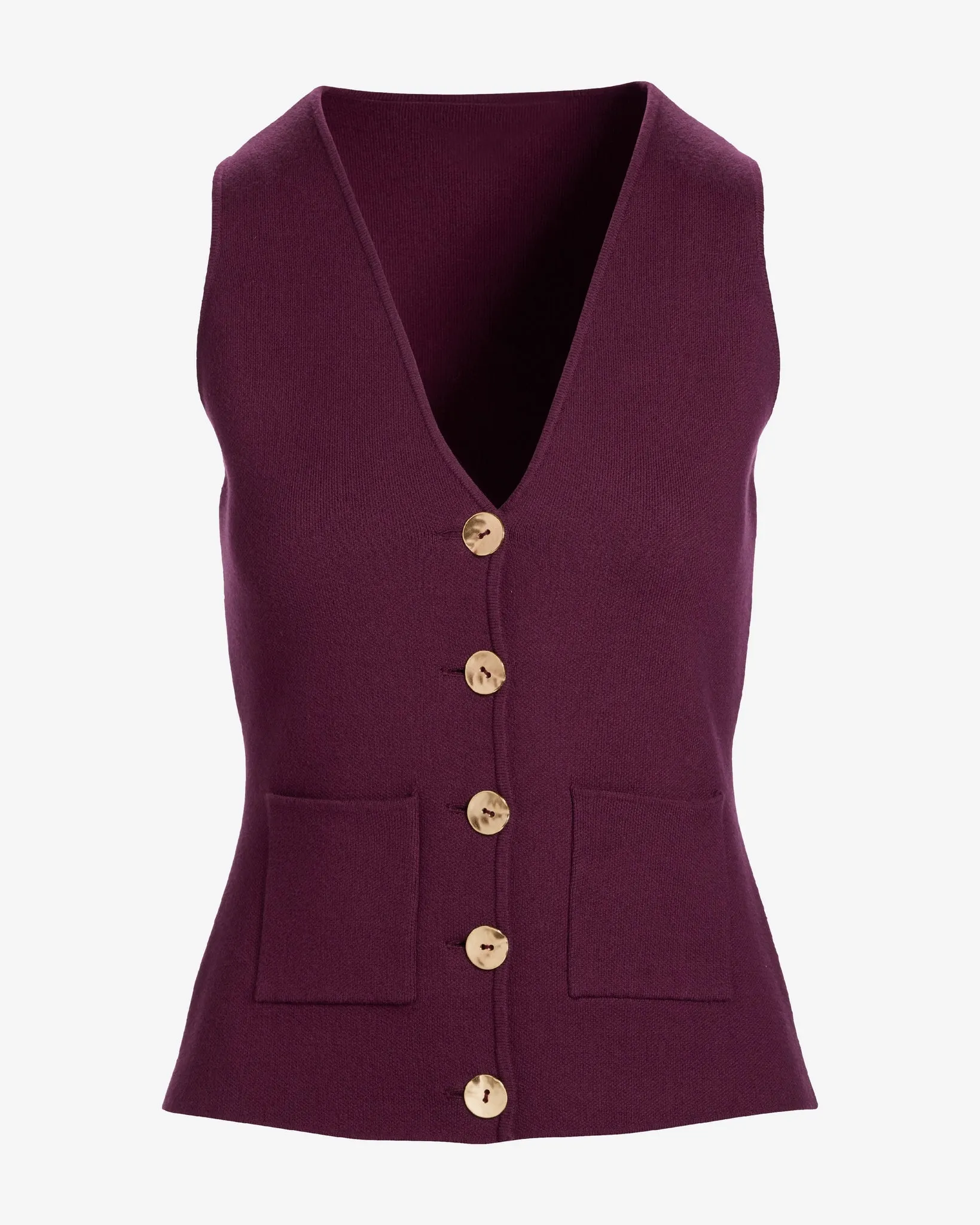 Button Up Sweater Vest Black Cherry sold by Boston Proper product image thumbnail 2