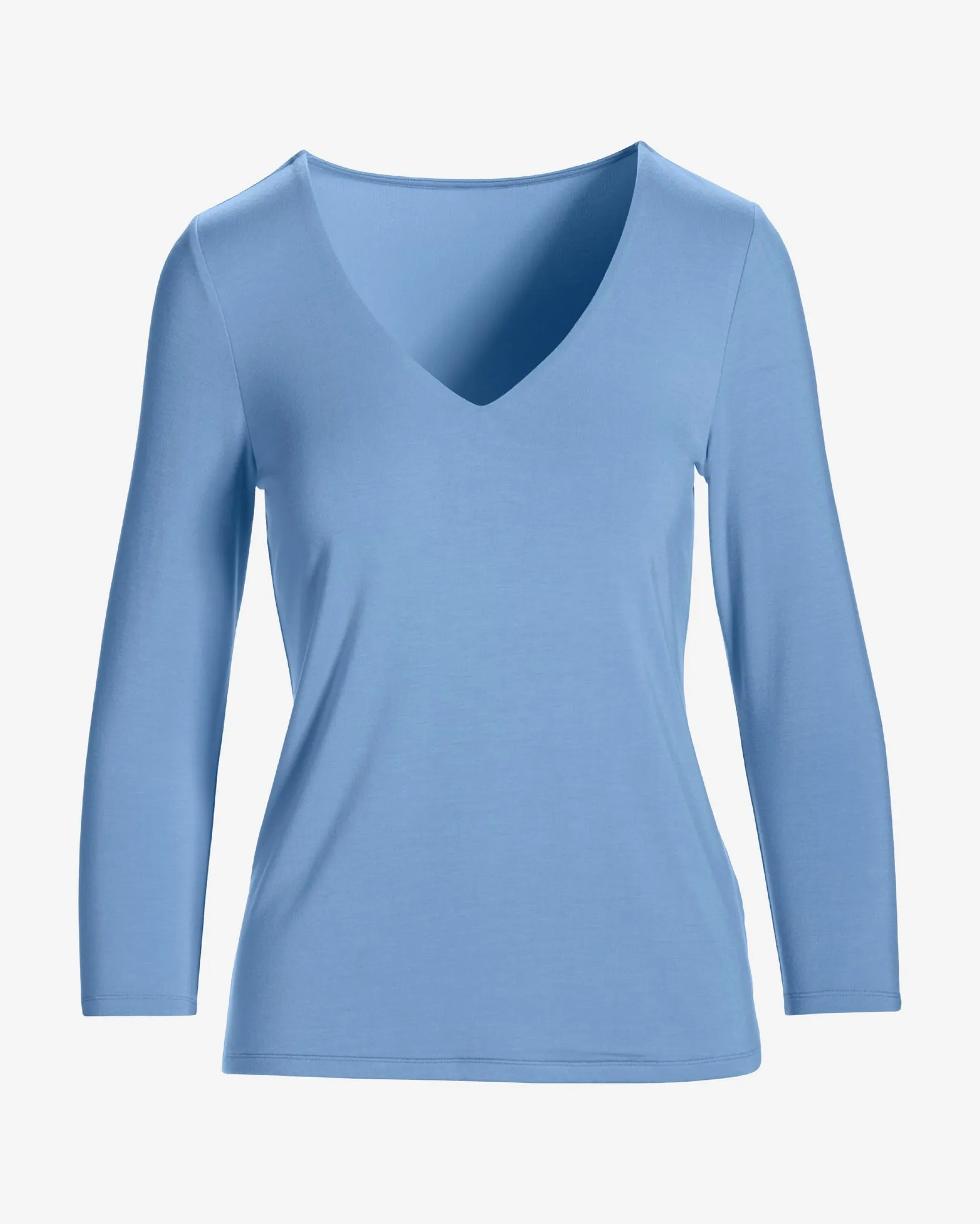 So Effortless Three Quarter Sleeve V Neck Clear Blue Sky sold by Boston Proper product image thumbnail 2