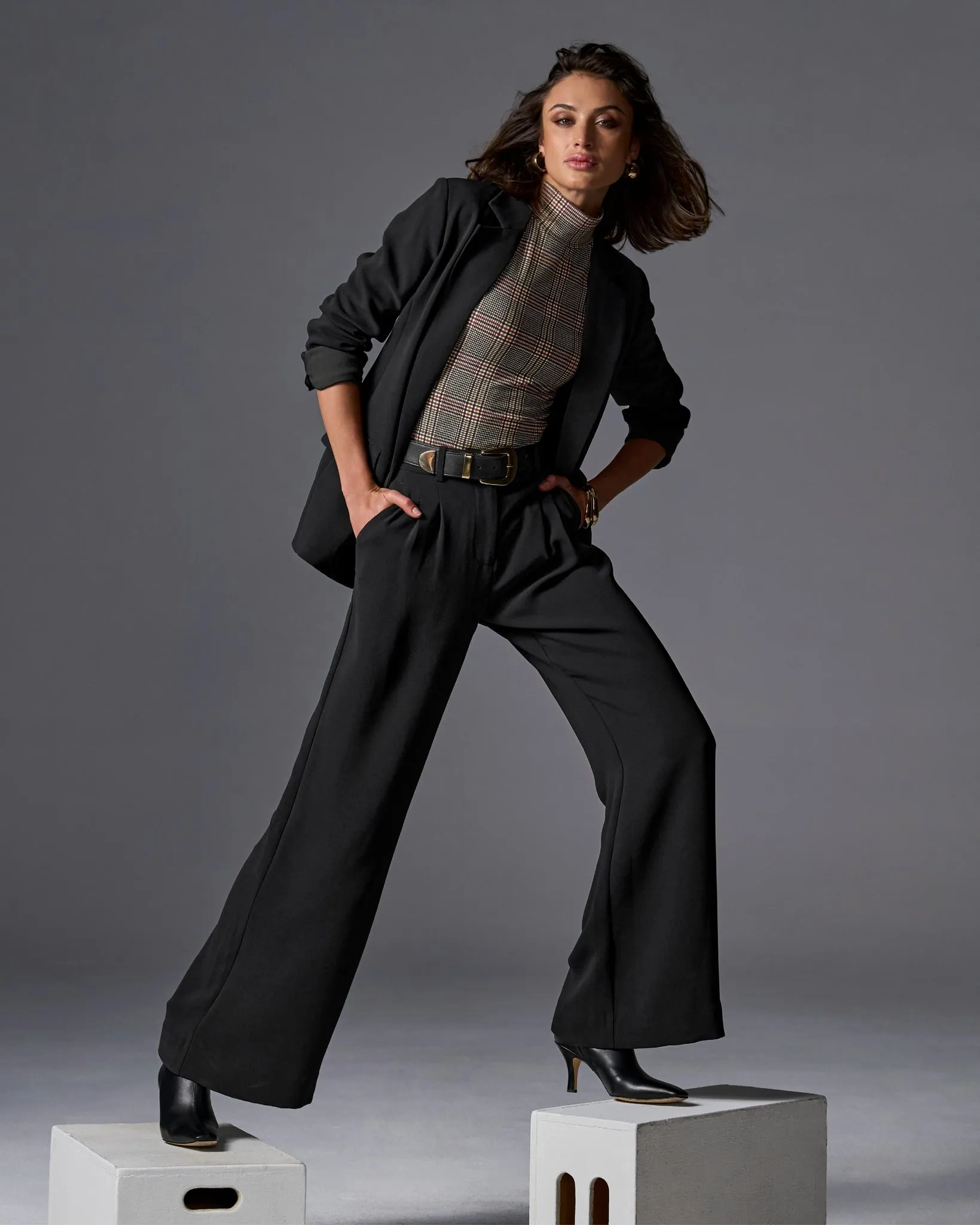 Malibu Wide Leg Effortless Drape Trouser Pant Black sold by Boston Proper