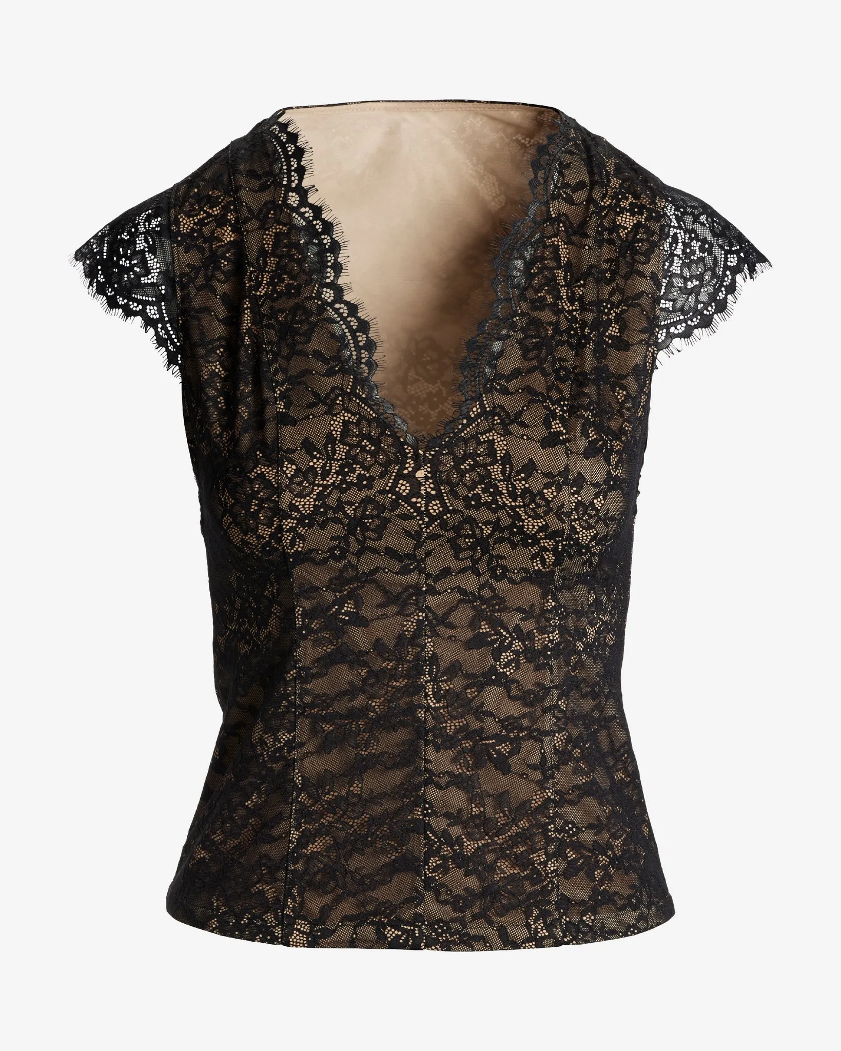 Delicate Lace V-Neck Tank Top Proper Black sold by Boston Proper product image thumbnail 2