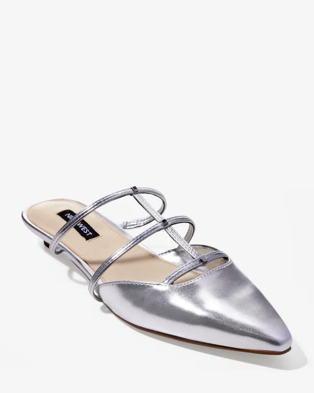 Metallic Strappy Mule Silver sold by Boston Proper