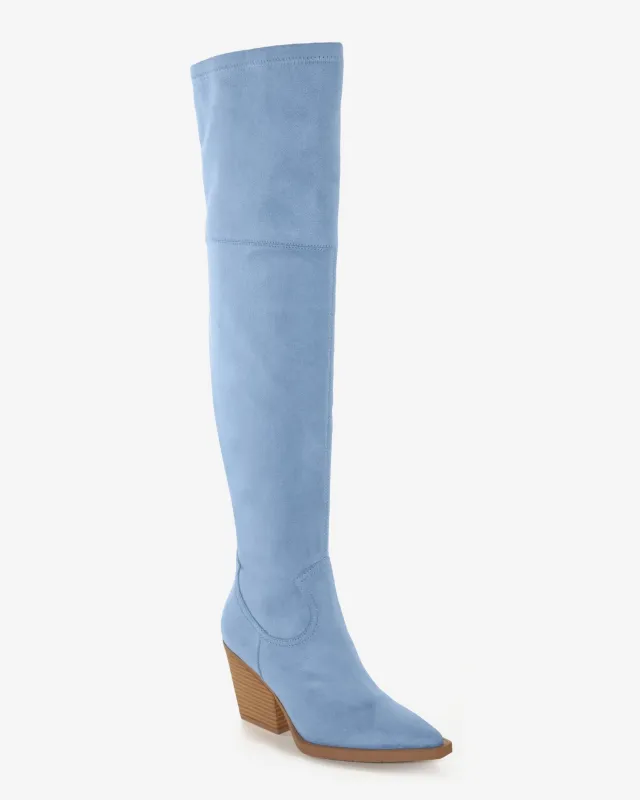 Over The Knee Western Boot Blue sold by Boston Proper