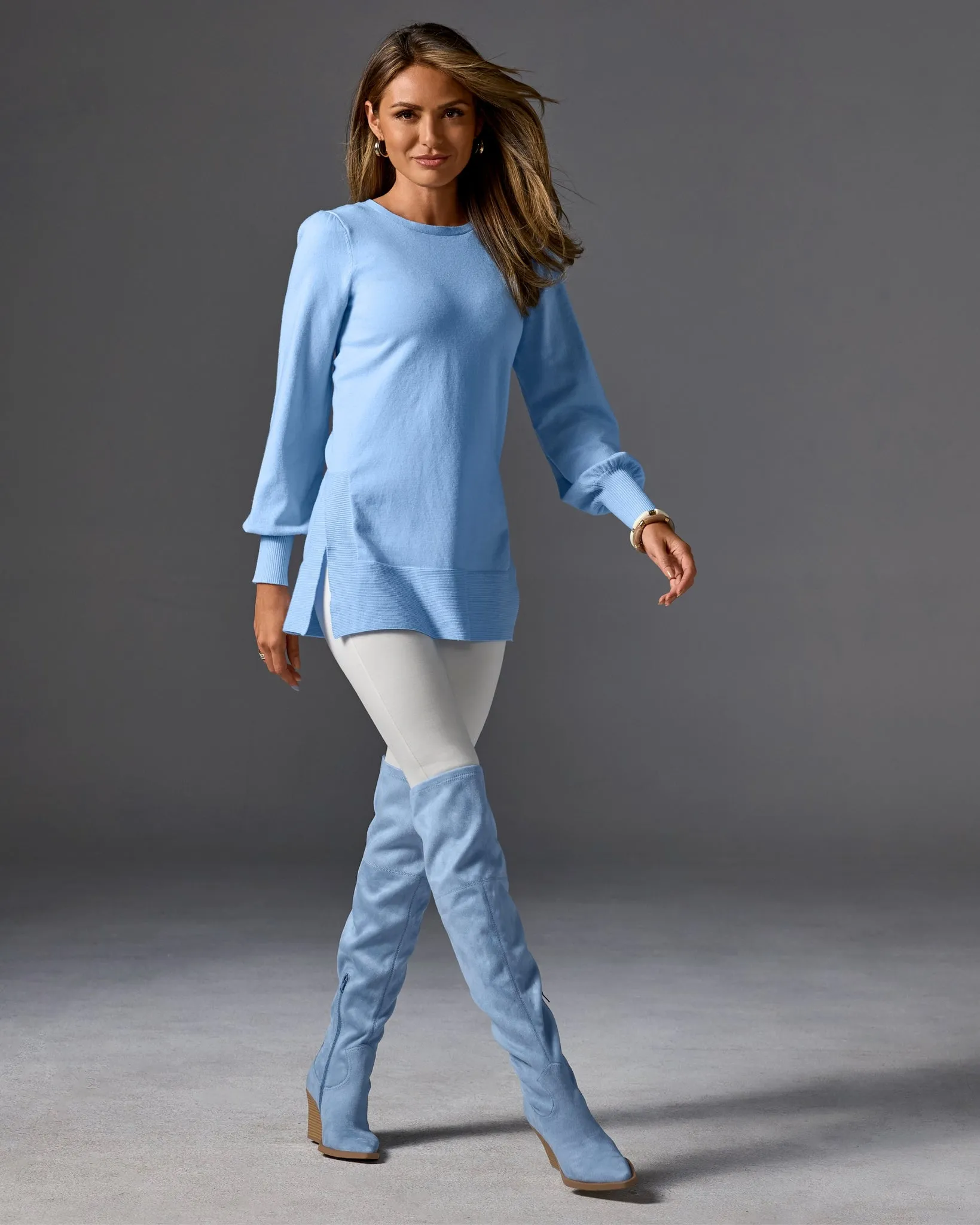 Over The Knee Western Boot Blue sold by Boston Proper product image thumbnail 2