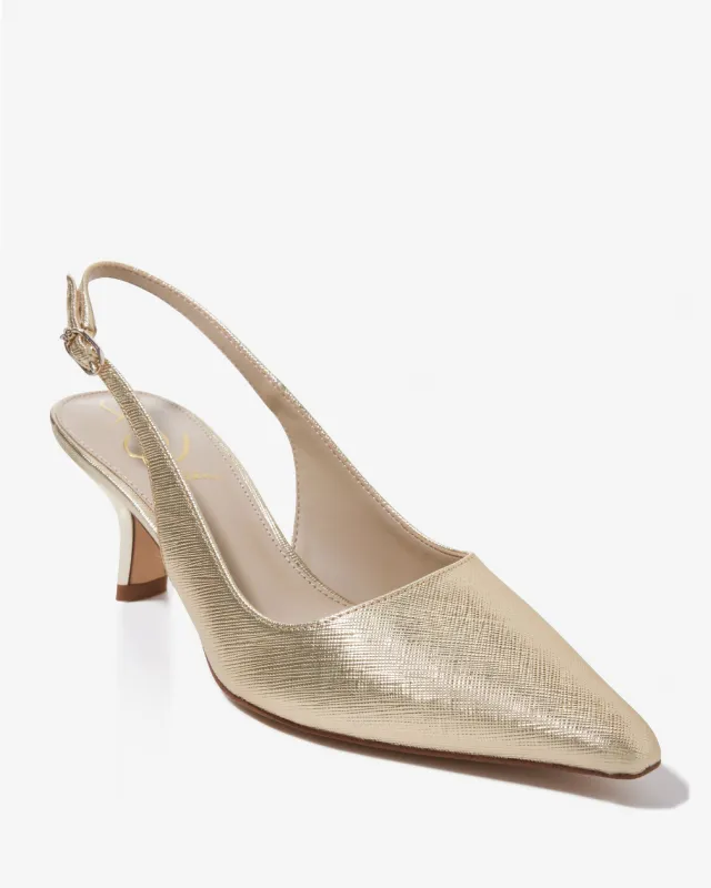 Sling-Back Kitten Heel Gold sold by Boston Proper