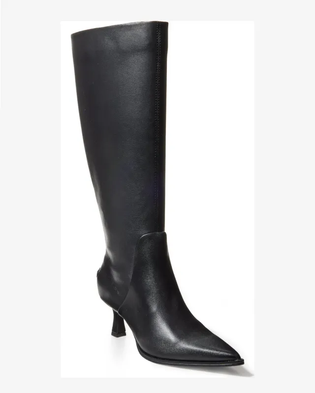 Sleek Knee-High Kitten Heel Boot Black sold by Boston Proper
