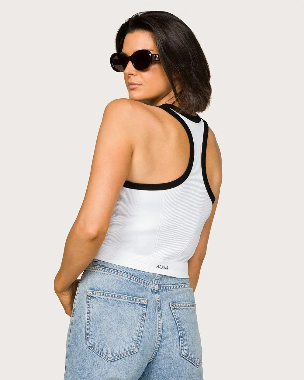 Barre Racer Tank White sold by Boston Proper product image thumbnail 2
