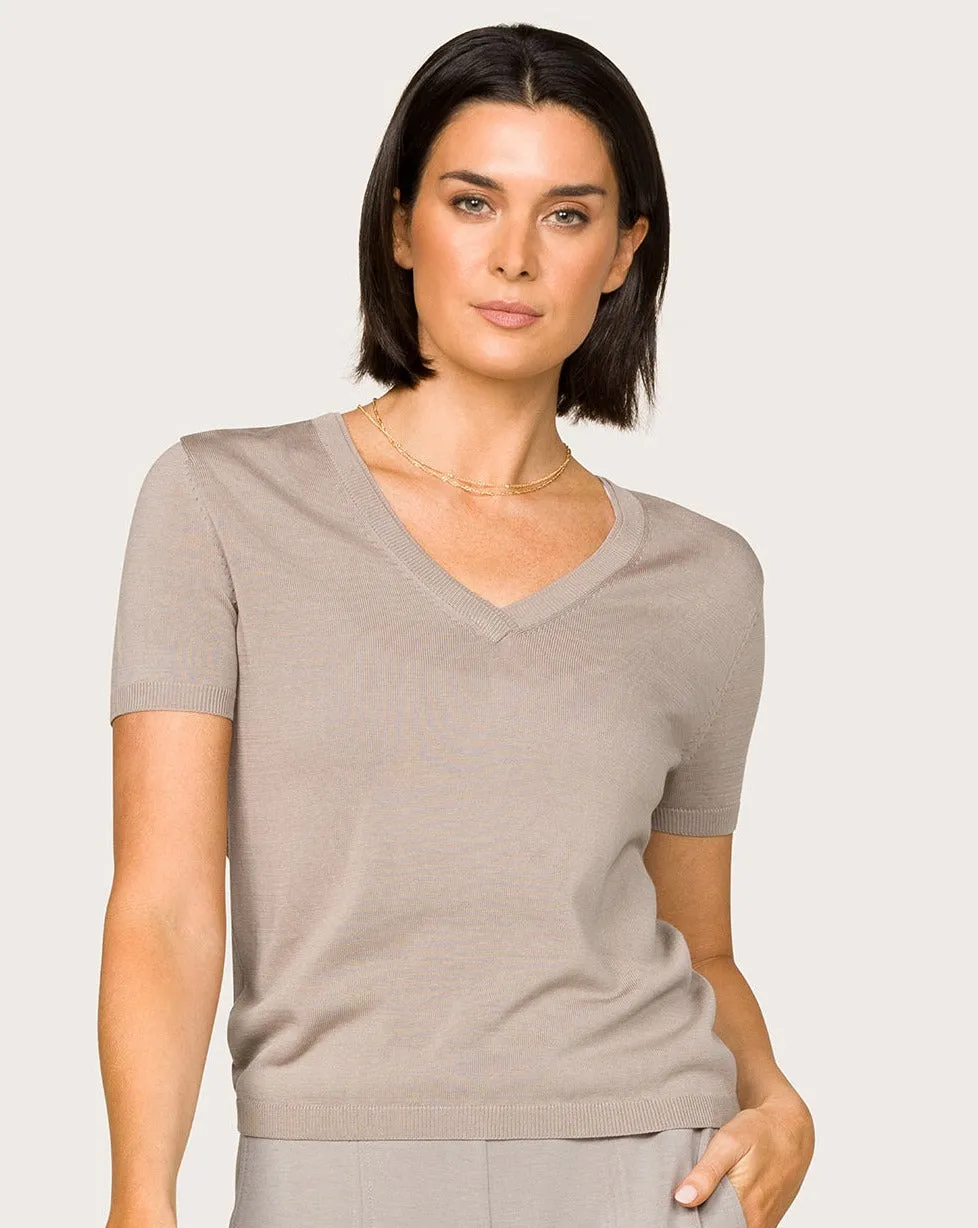 Vida Knit Tee Stone sold by Boston Proper product image thumbnail 3