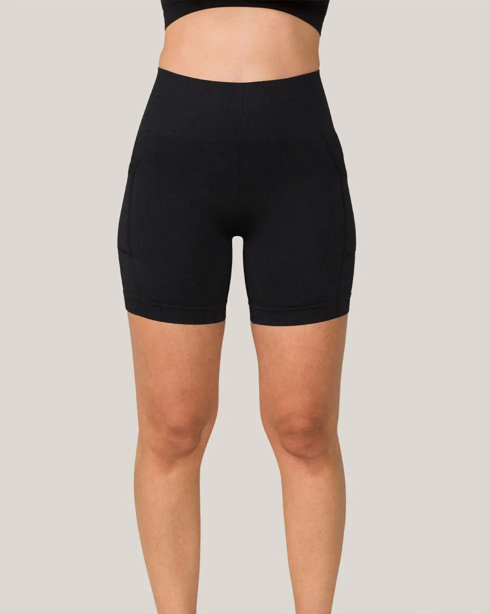 Seamless Pocket Short Black sold by Boston Proper