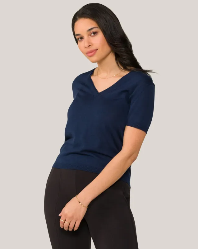 Vida Knit Tee Navy sold by Boston Proper