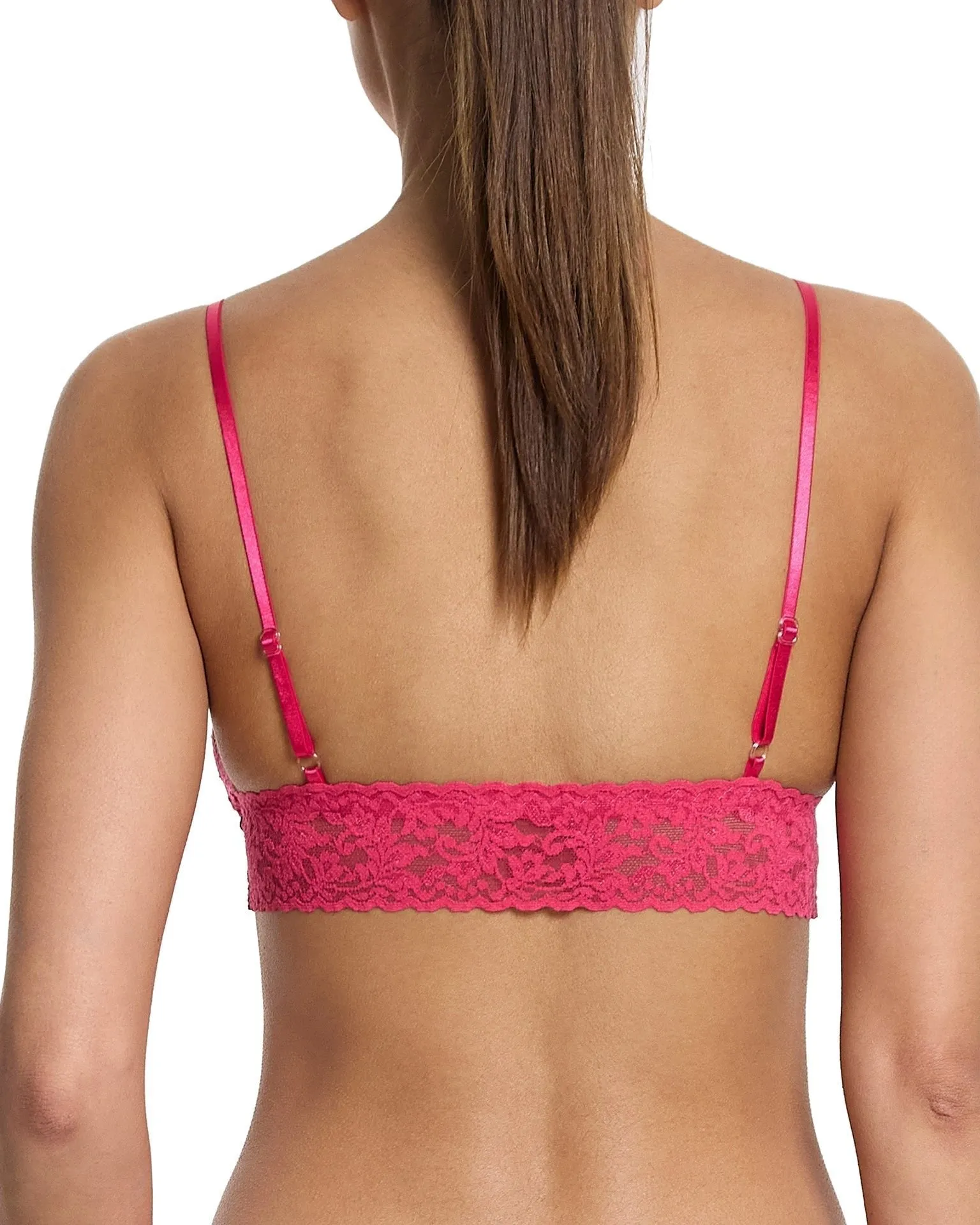 Signature Lace Padded Triangle Bralette Sweet Tart Pink sold by Boston Proper product image thumbnail 3