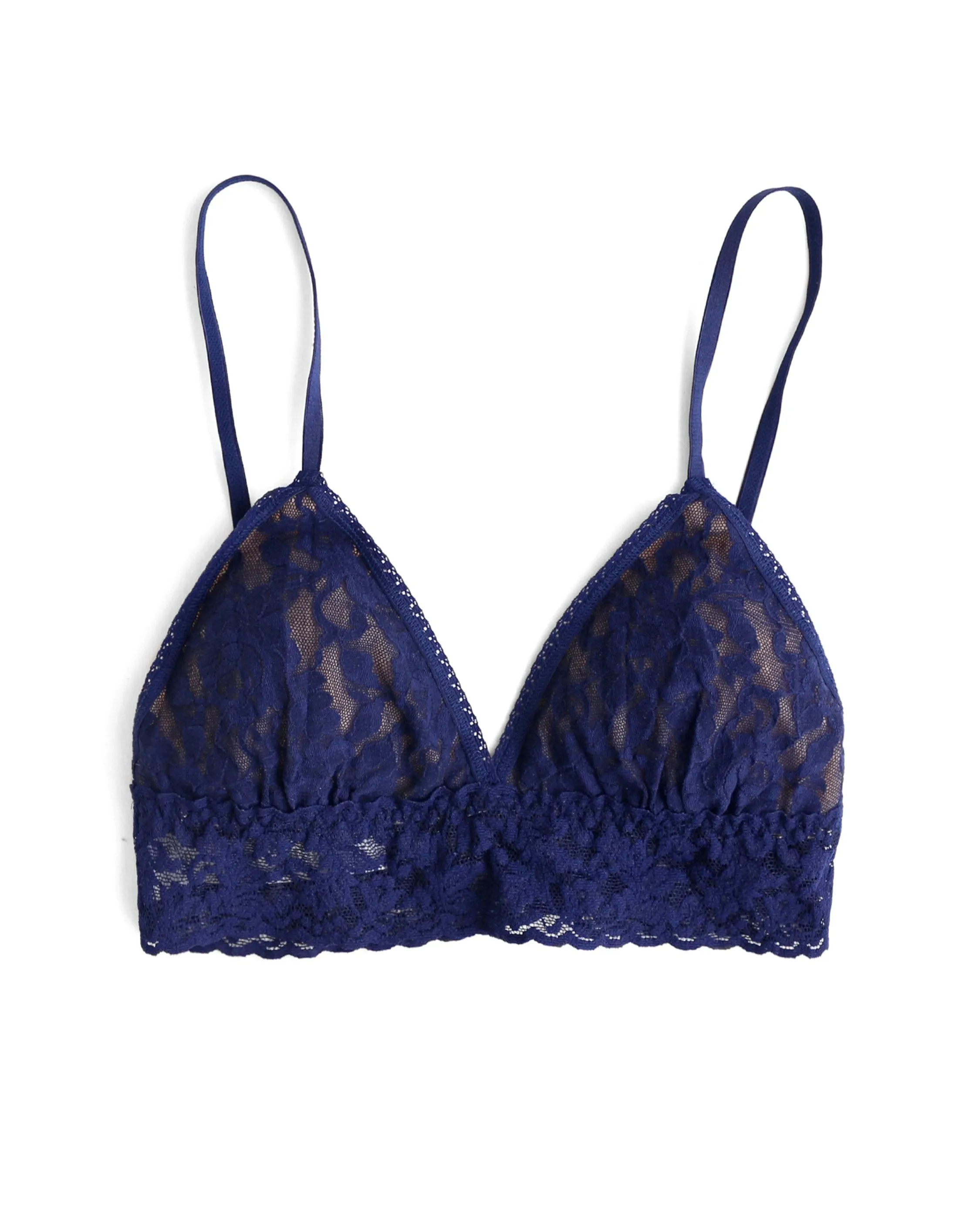 Signature Lace Padded Triangle Bralette Navy sold by Boston Proper product image thumbnail 3
