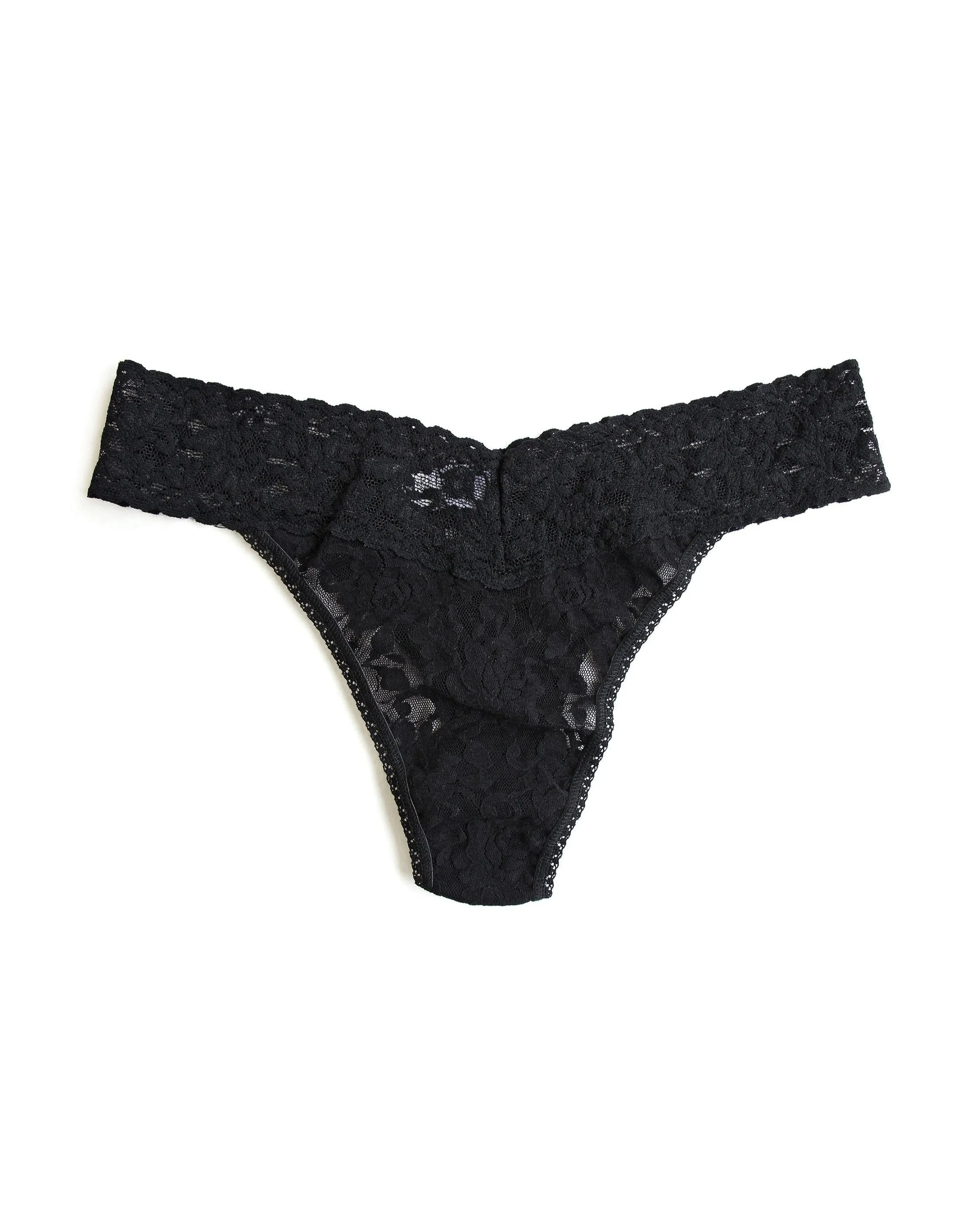 Signature Lace Original Rise Thong Black sold by Boston Proper product image thumbnail 3