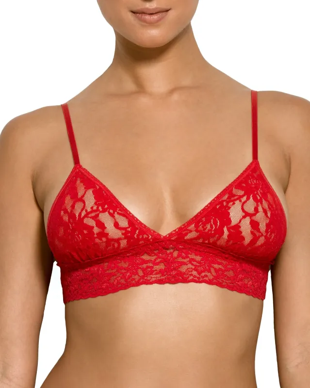 Signature Lace Padded Triangle Bralette Red sold by Boston Proper