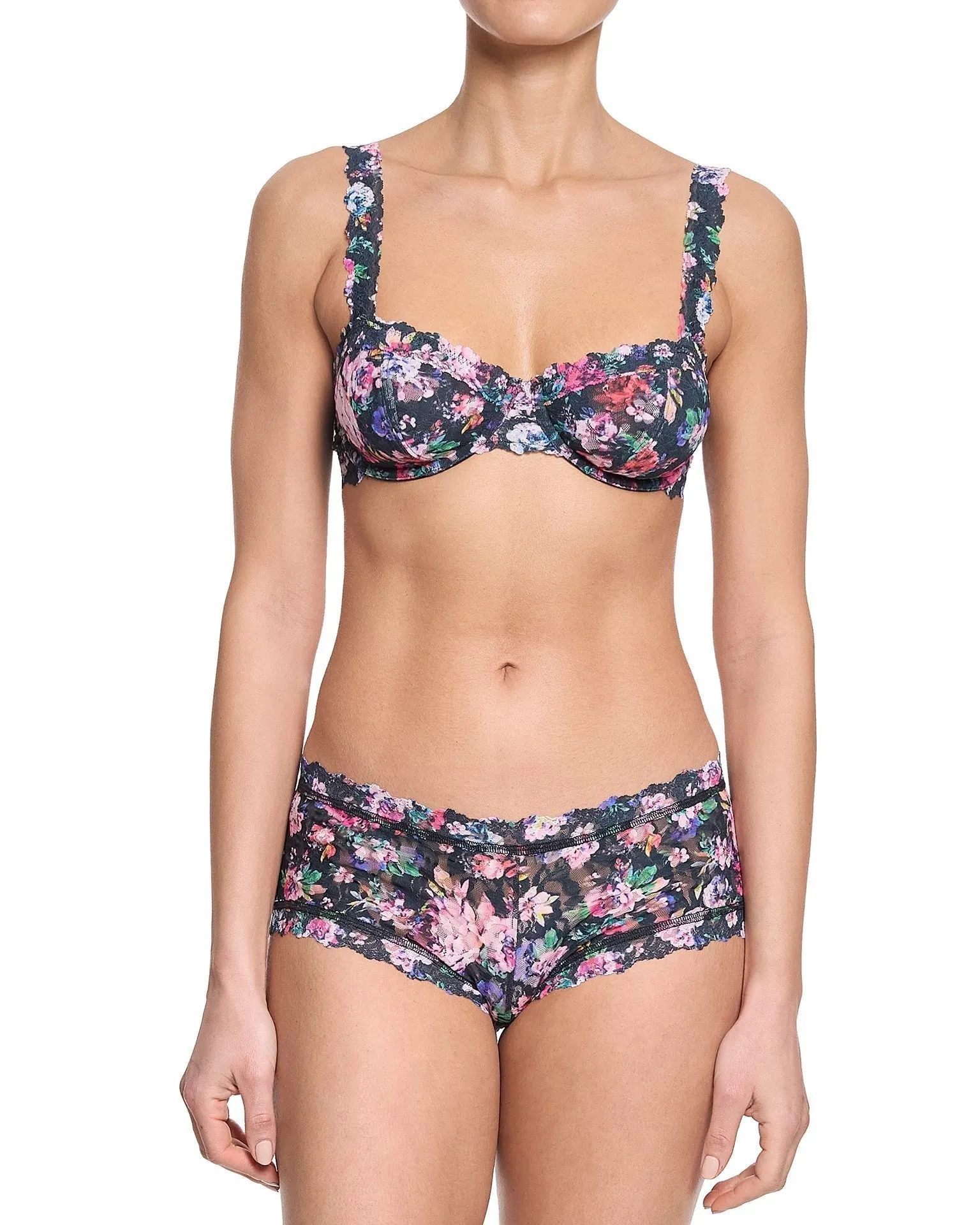 Printed Signature Lace Boyshort Dark Peonies sold by Boston Proper product image thumbnail 3
