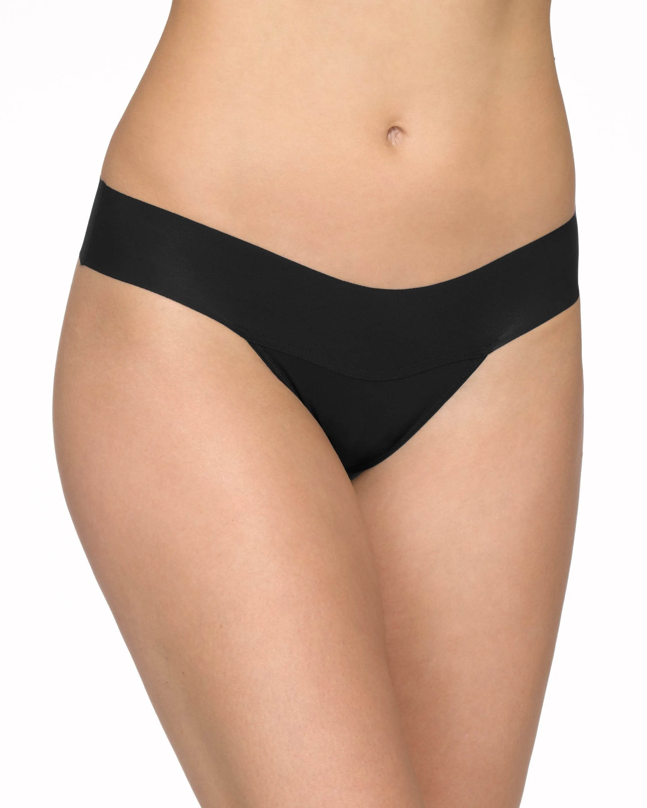 BreatheSoft® Natural Rise Thong Black sold by Boston Proper