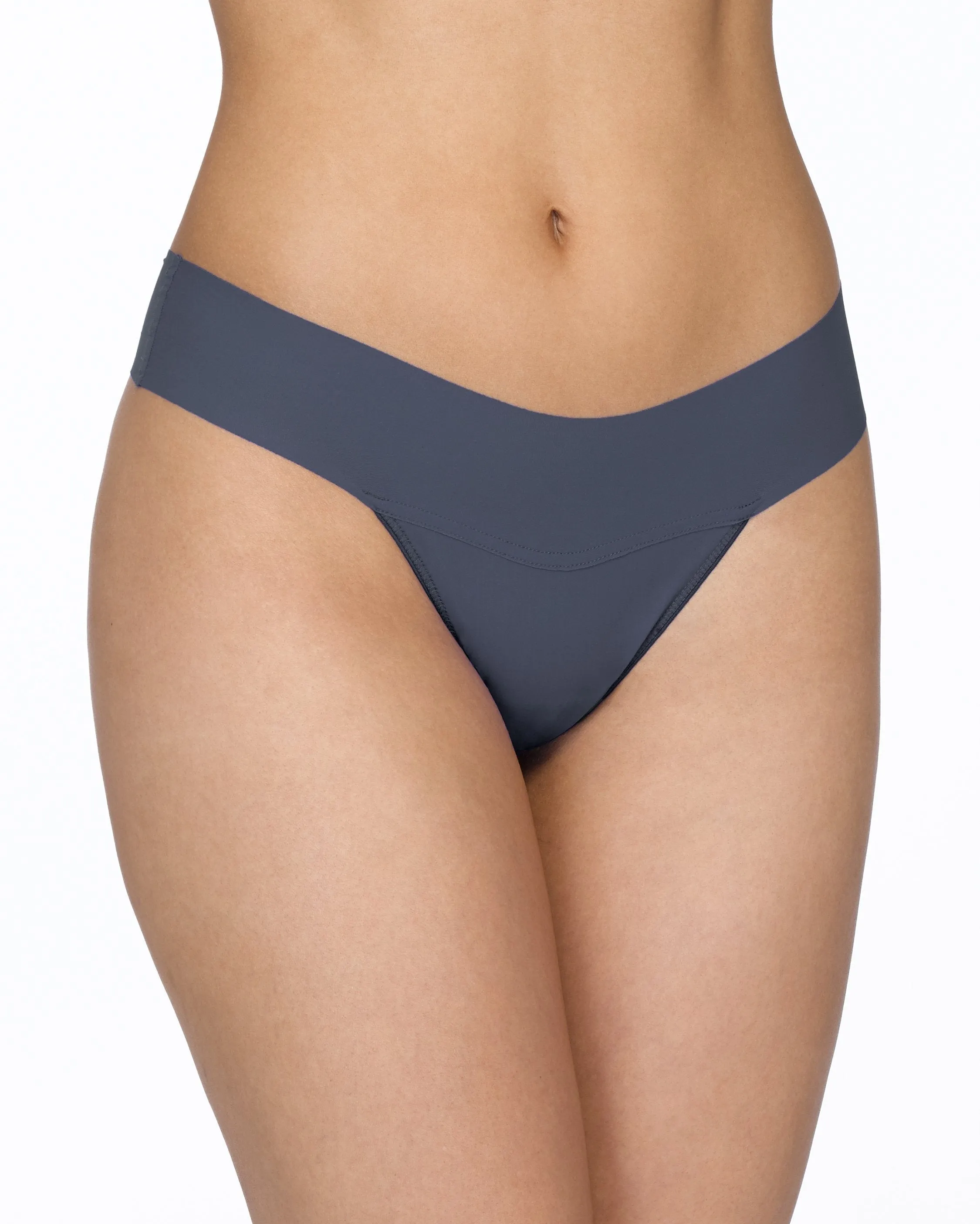 BreatheSoft® Natural Rise Thong Granite Grey sold by Boston Proper