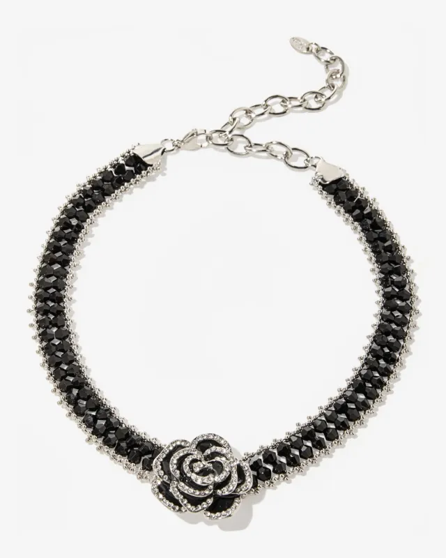 Black Floral Hardware Choker Black sold by Boston Proper