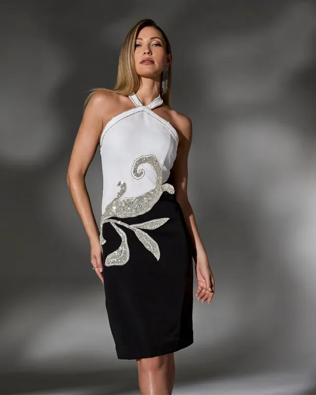 Placed Embellishment Sheath Dress Black/White sold by Boston Proper