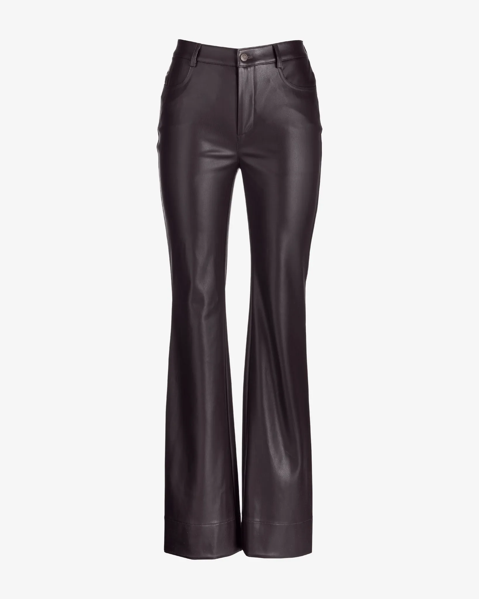 Monterey Faux Leather Five Pocket Bootcut Pant Chocolate sold by Boston Proper product image thumbnail 2