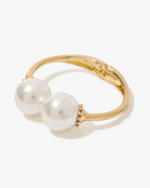 Double Pearl Cuff Gold sold by Boston Proper
