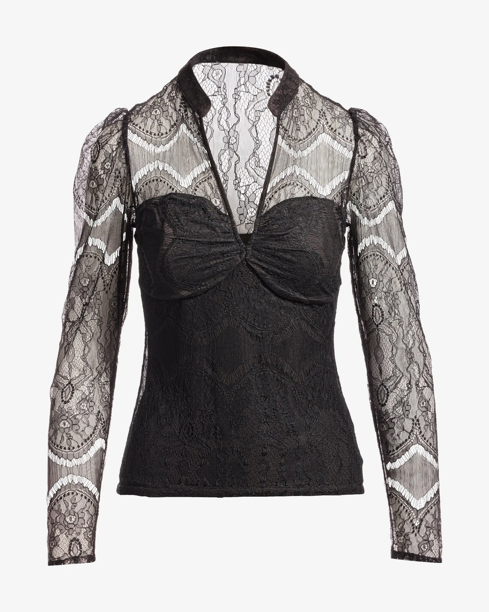 Delicate Lace Puff Sleeve Top Proper Black sold by Boston Proper product image thumbnail 2