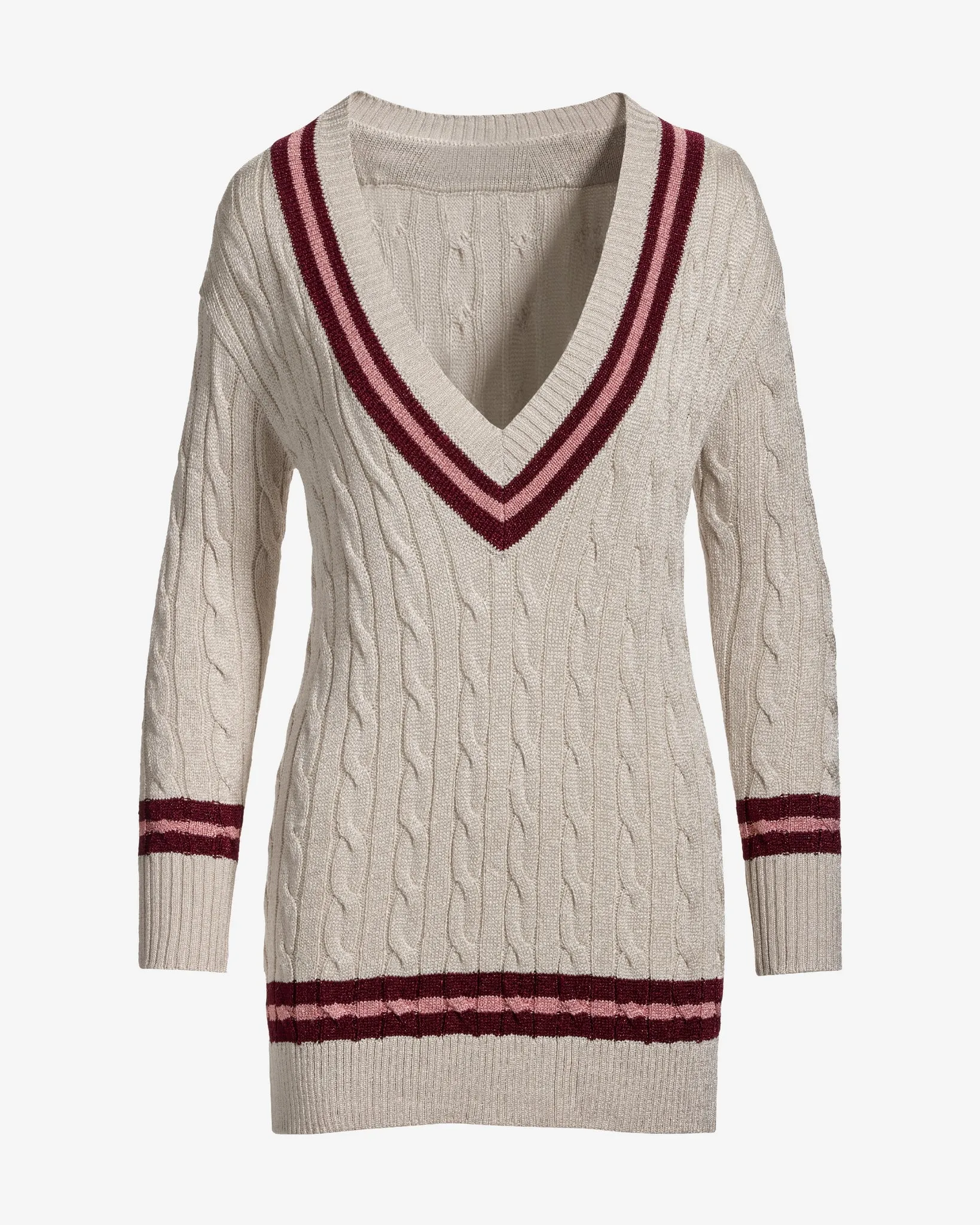 Cable Varsity Sweater Gold sold by Boston Proper product image thumbnail 2