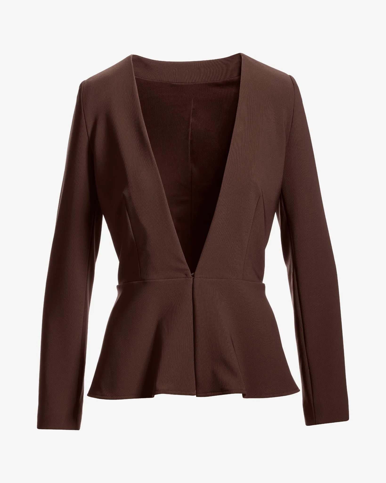 Beyond Travel Peplum Blazer Coffee Bean sold by Boston Proper product image thumbnail 2