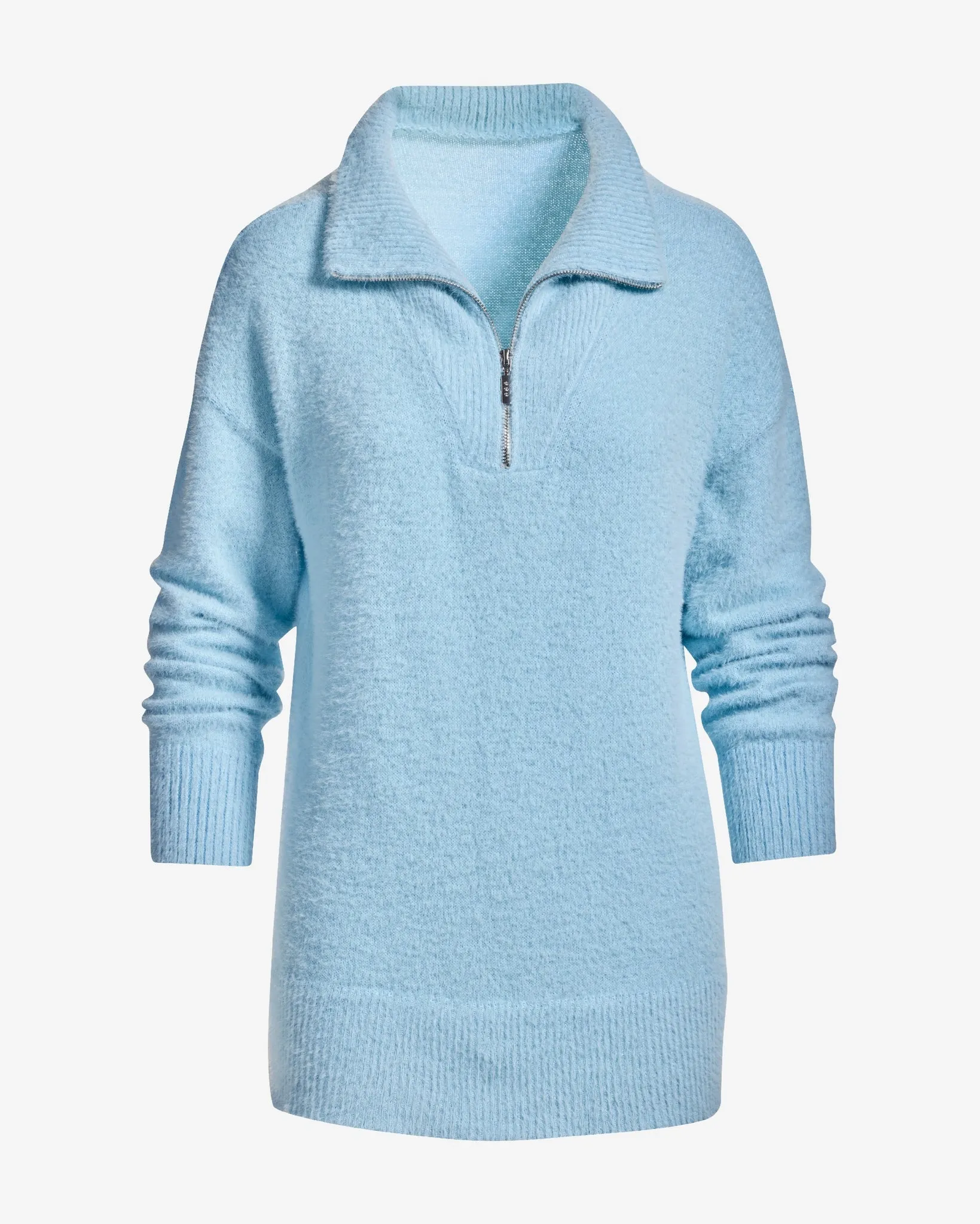 Plush Quarter Zip Sweater Cool Blue sold by Boston Proper product image thumbnail 2
