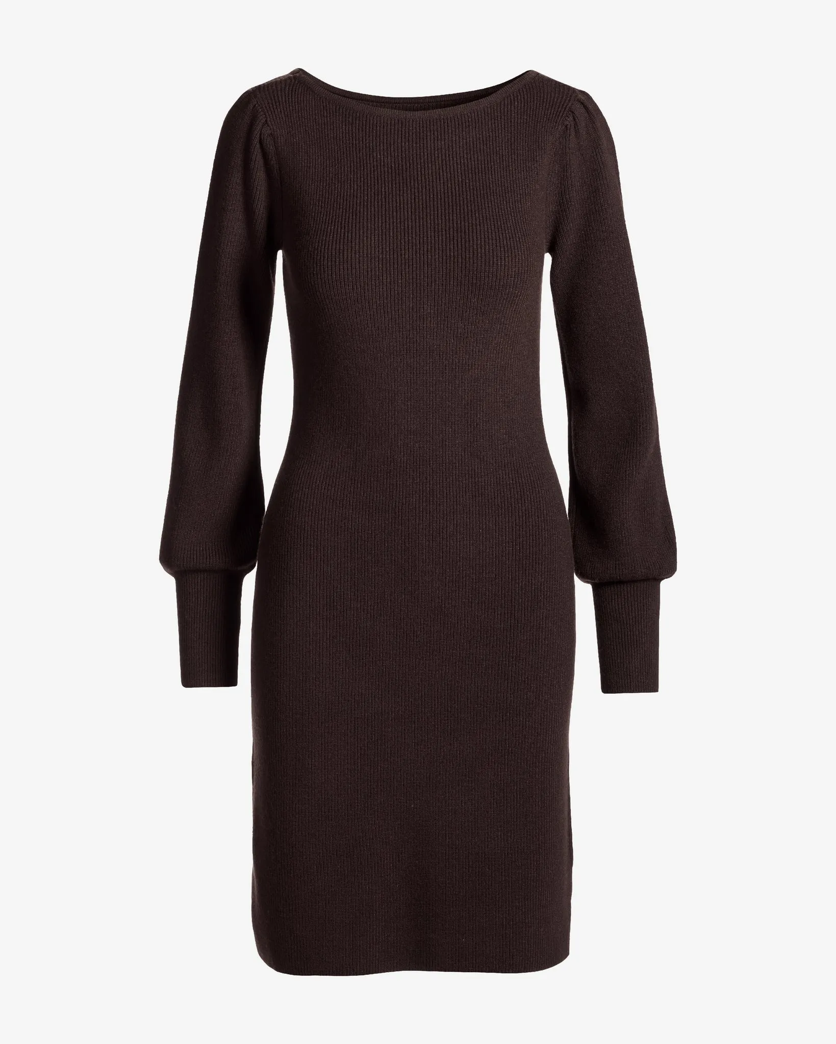 Boat Neck Balloon Sleeve Sweater Dress Chocolate Torte sold by Boston Proper product image thumbnail 2