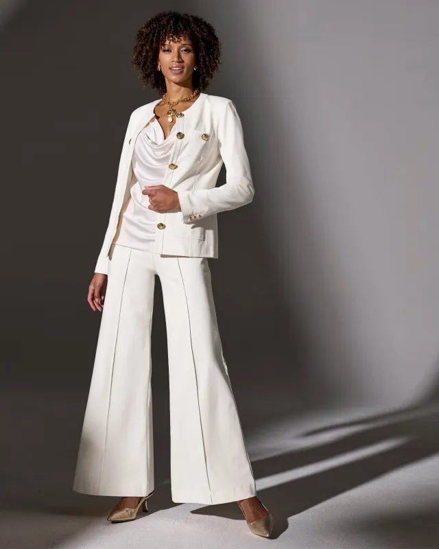 Malibu Ultimate Pull-On Ponte Pant Off White sold by Boston Proper