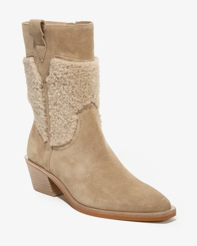 Shearling Western Boot Taupe sold by Boston Proper