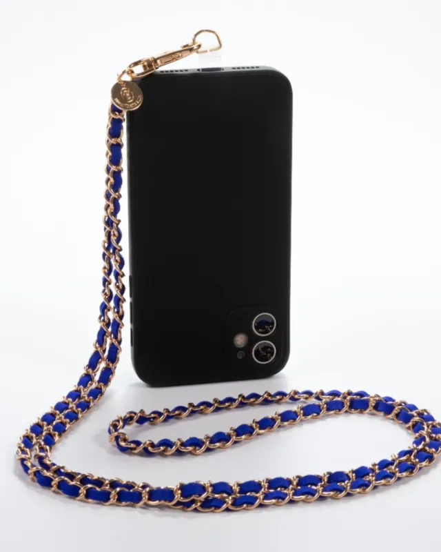 Royal Blue + Gold Crossbody Phone Chain sold by Boston Proper