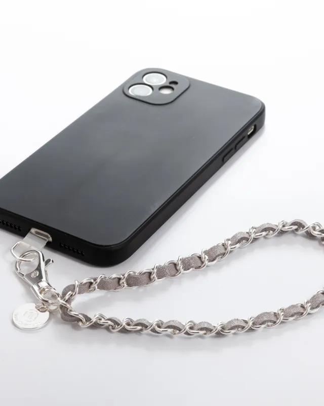 Silver on Silver Phone Wristlet sold by Boston Proper