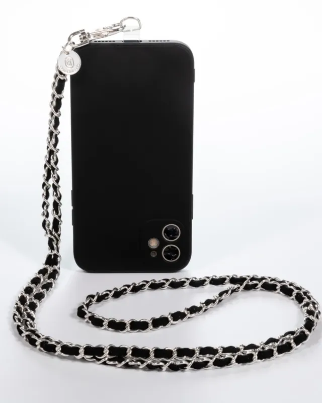 Silver Black Crossbody Phone Chain sold by Boston Proper