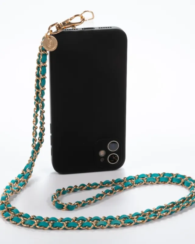 Gold N' Emerald Crossbody Phone Chain sold by Boston Proper
