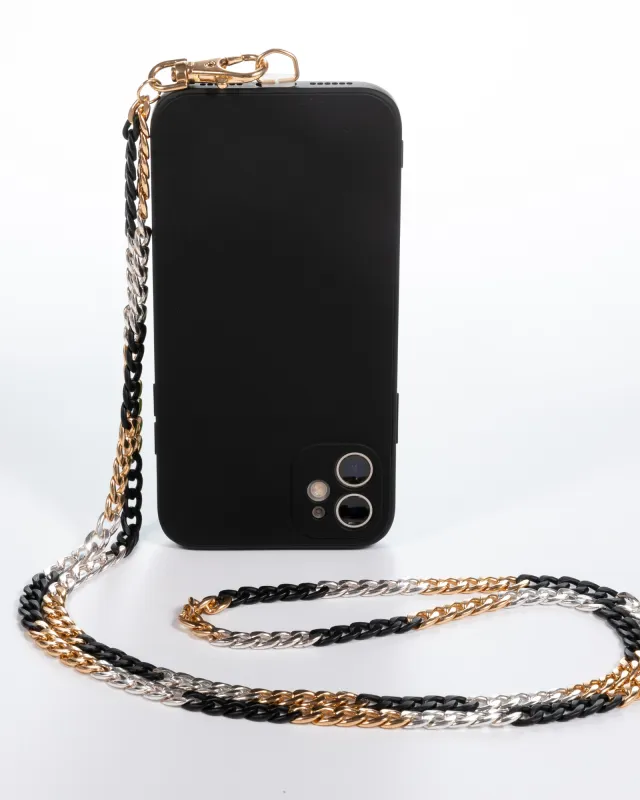 Trifecta Gold/Silver/Black Crossbody Phone Chain sold by Boston Proper