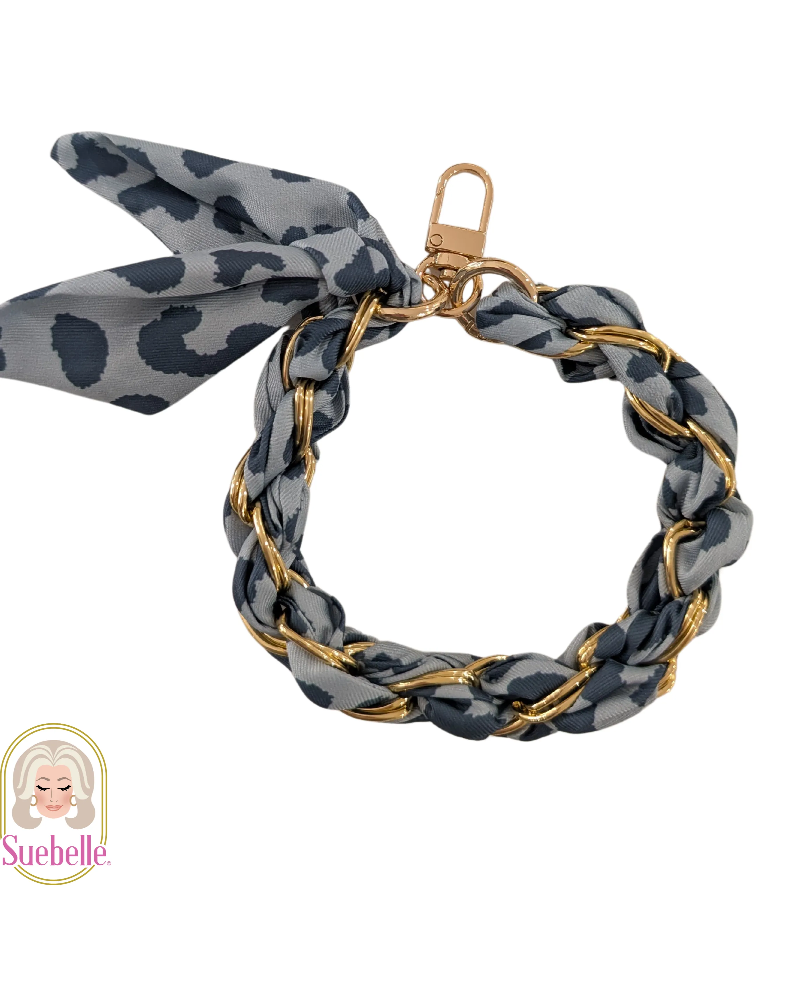 Denim Cheetah Phone Wristlet sold by Boston Proper