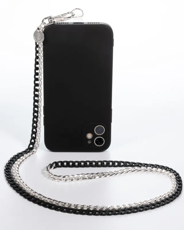Two Tone Black N' Silver Crossbody Phone Chain sold by Boston Proper