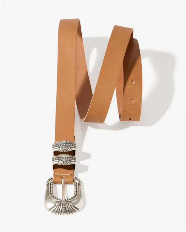 Western Engraved Hardware Buckle Belt Camel sold by Boston Proper