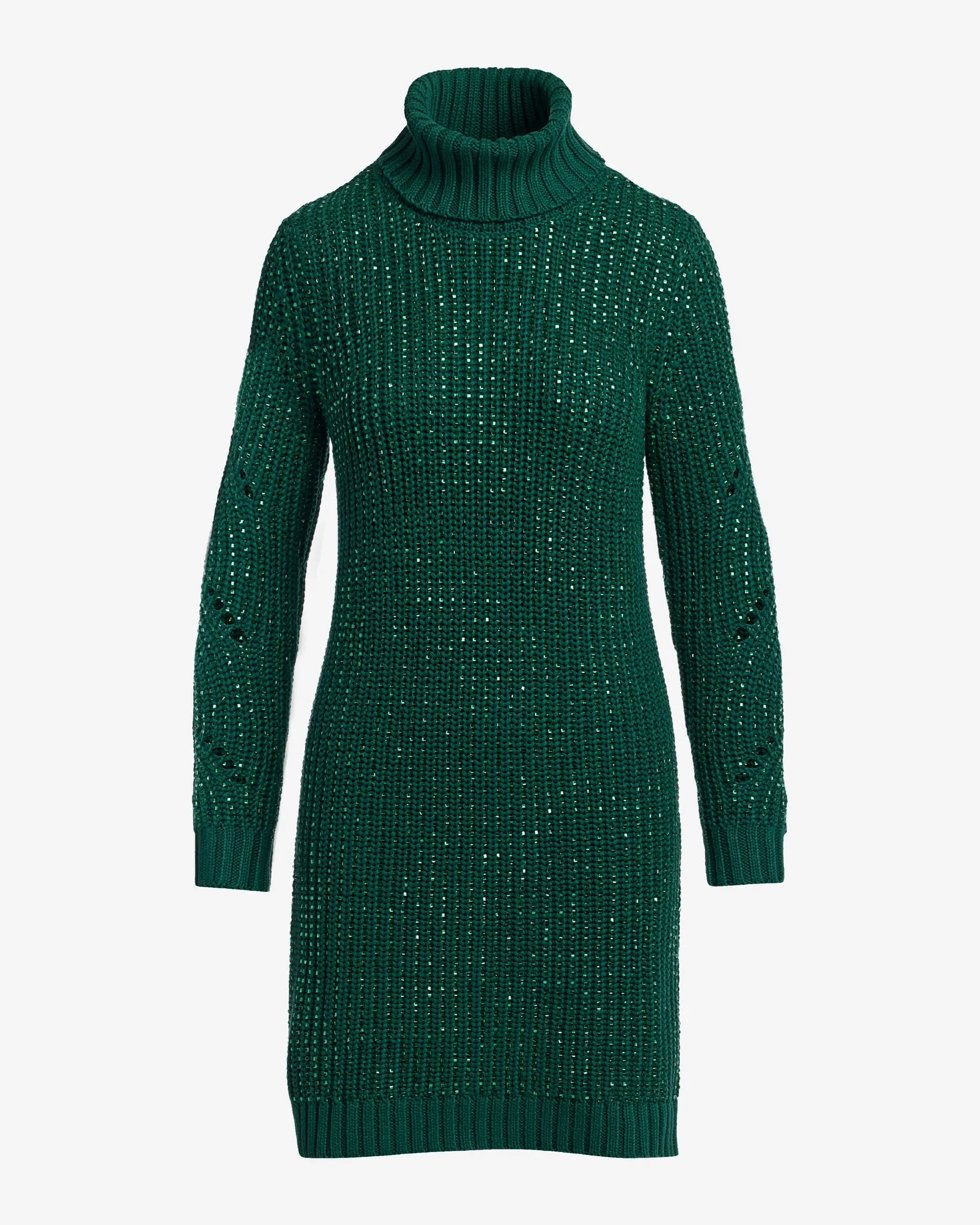 Crystal Embellished Turtleneck Sweater Dress Emerald sold by Boston Proper product image thumbnail 2