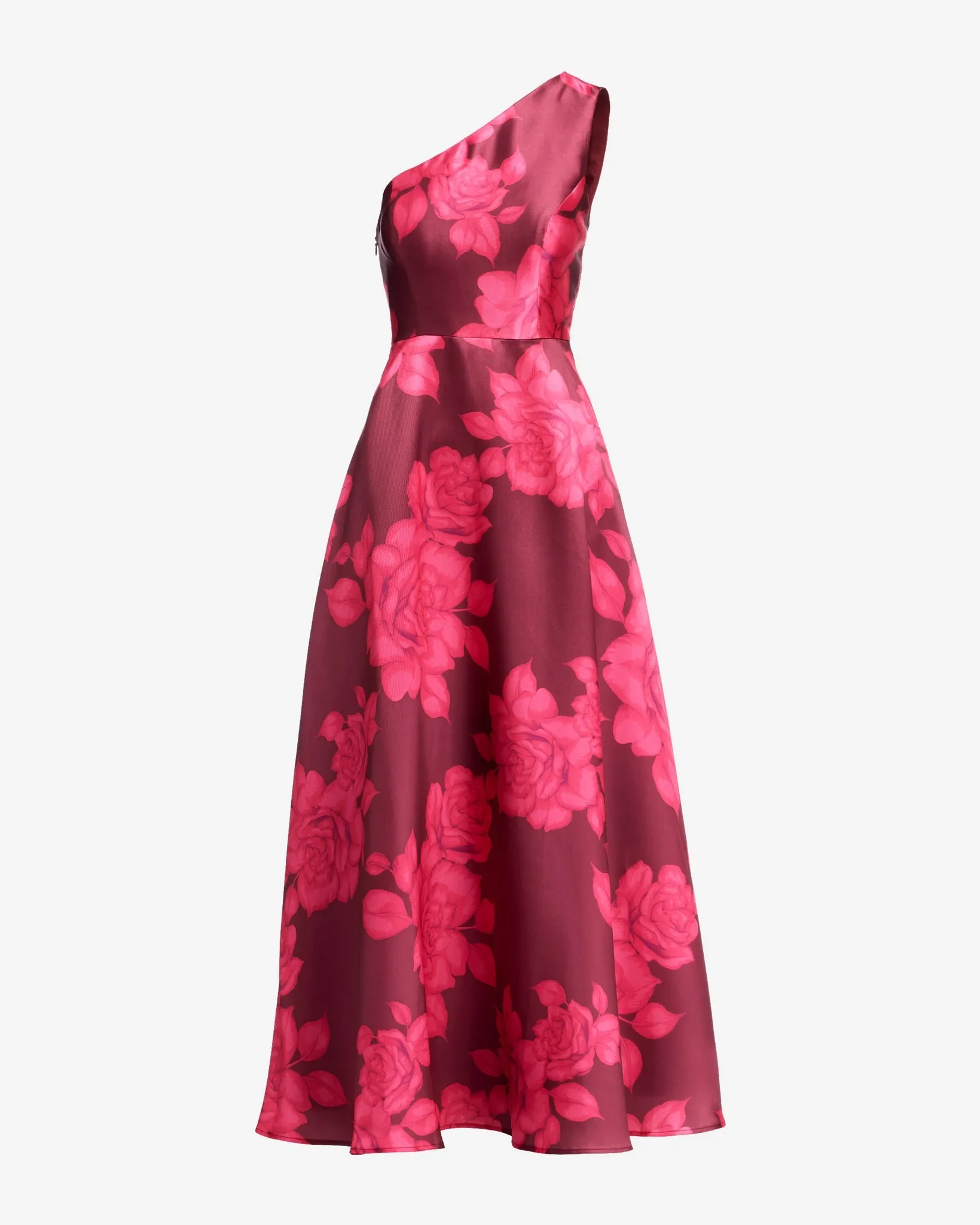 One Shoulder Rose Print Gown Pink Multi sold by Boston Proper product image thumbnail 2