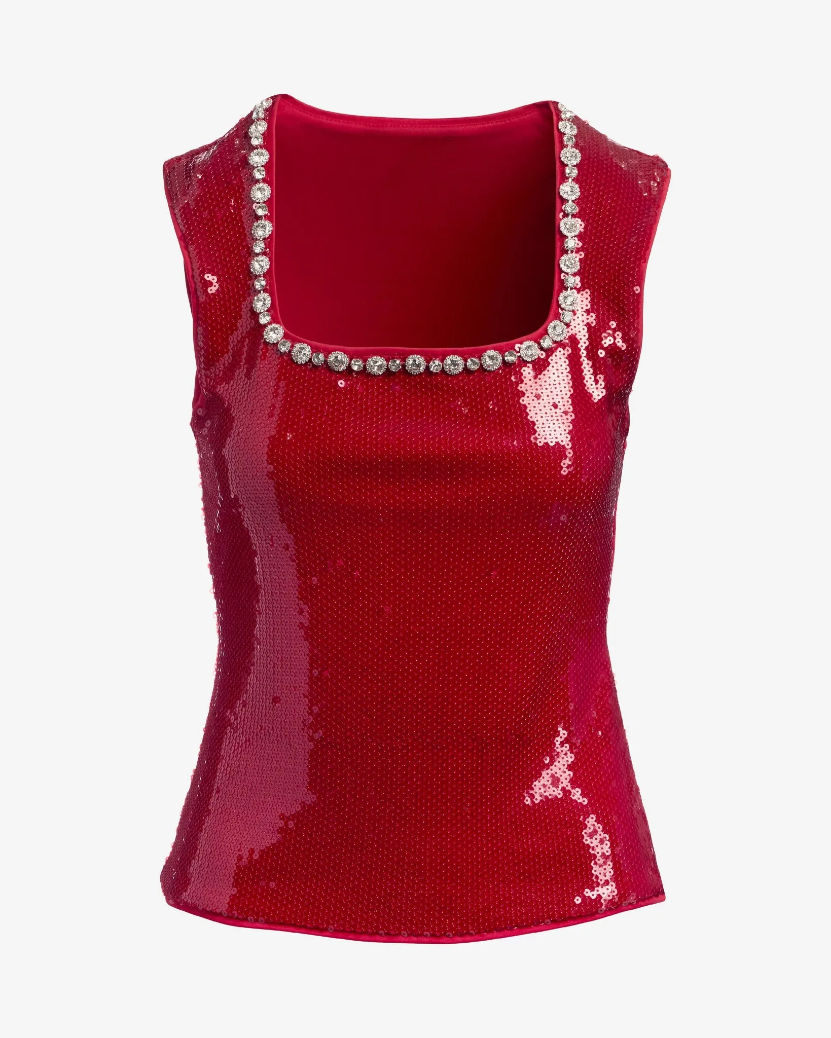 Embellished Sequin Knit Top Tango Red sold by Boston Proper product image thumbnail 2