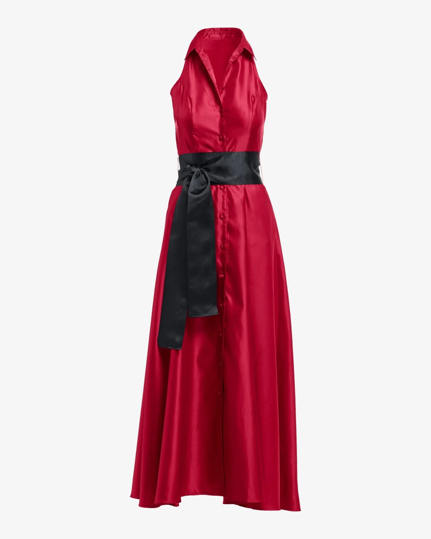 Belted Halter Shirt Dress Jester Red sold by Boston Proper product image thumbnail 2