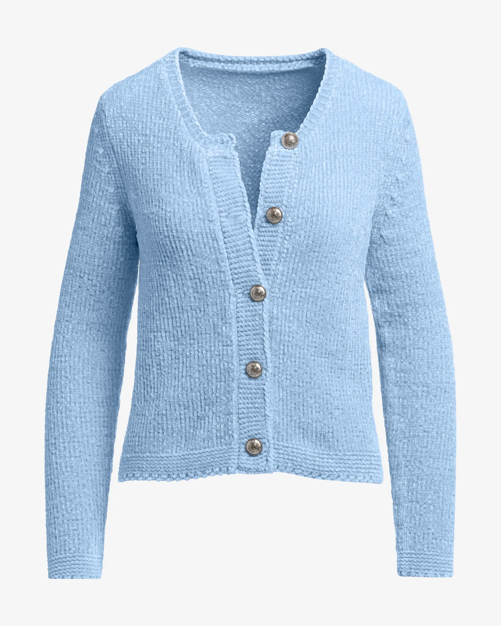 Chenille Long Sleeve Cardigan Airy Blue sold by Boston Proper product image thumbnail 2