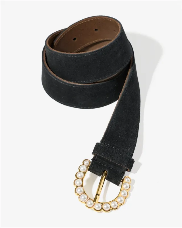 Pearl Statement Buckle Belt Black sold by Boston Proper