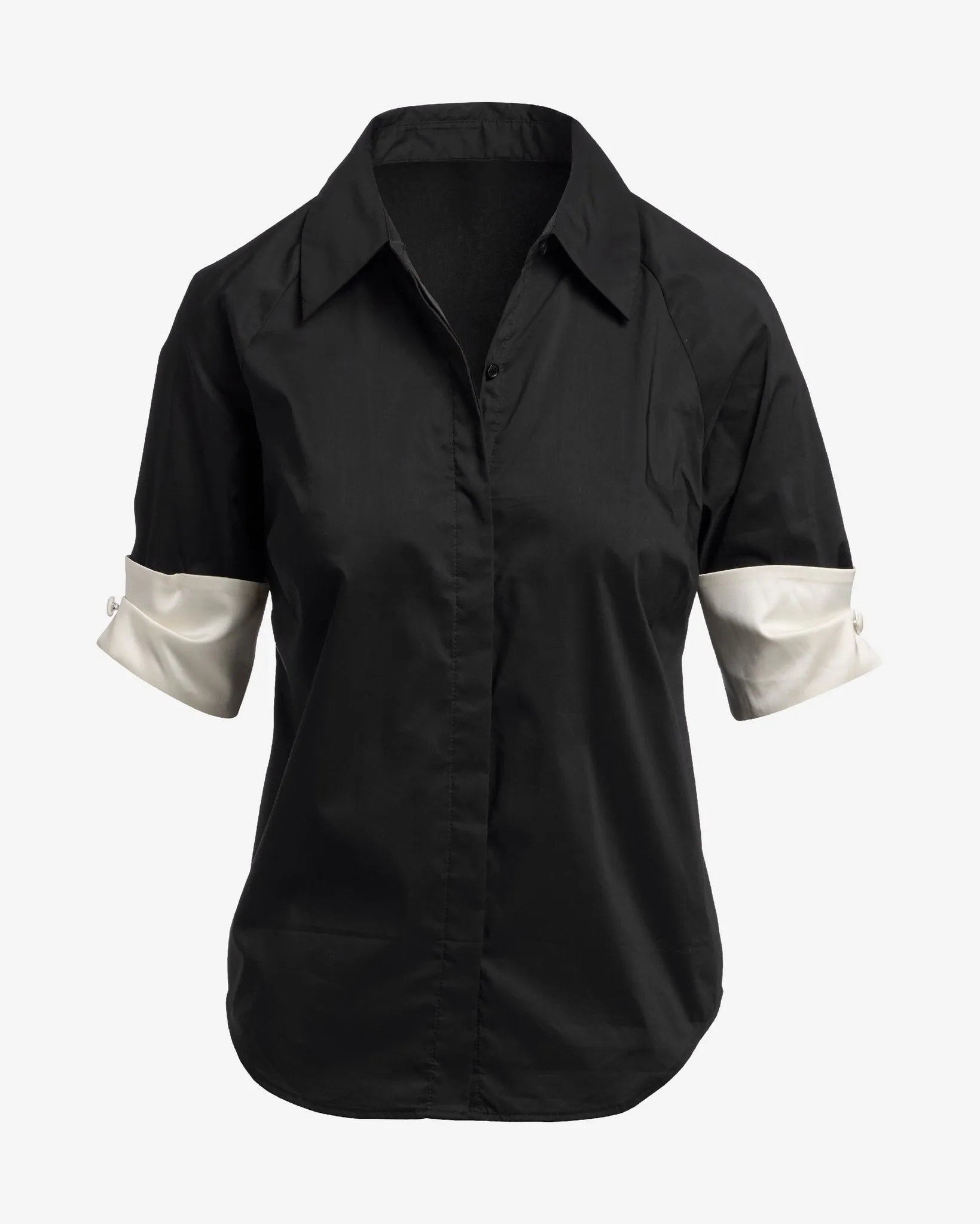 Color Block Chic Shirt Black sold by Boston Proper product image thumbnail 2