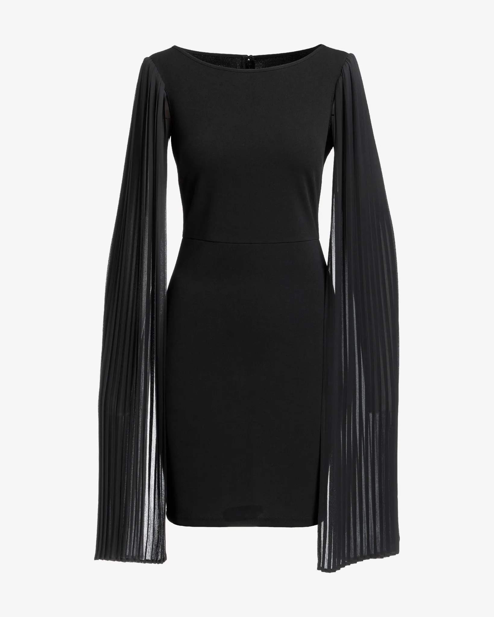 Pleated Cape Sleeve Boat Neck Sheath Dress Black sold by Boston Proper product image thumbnail 2
