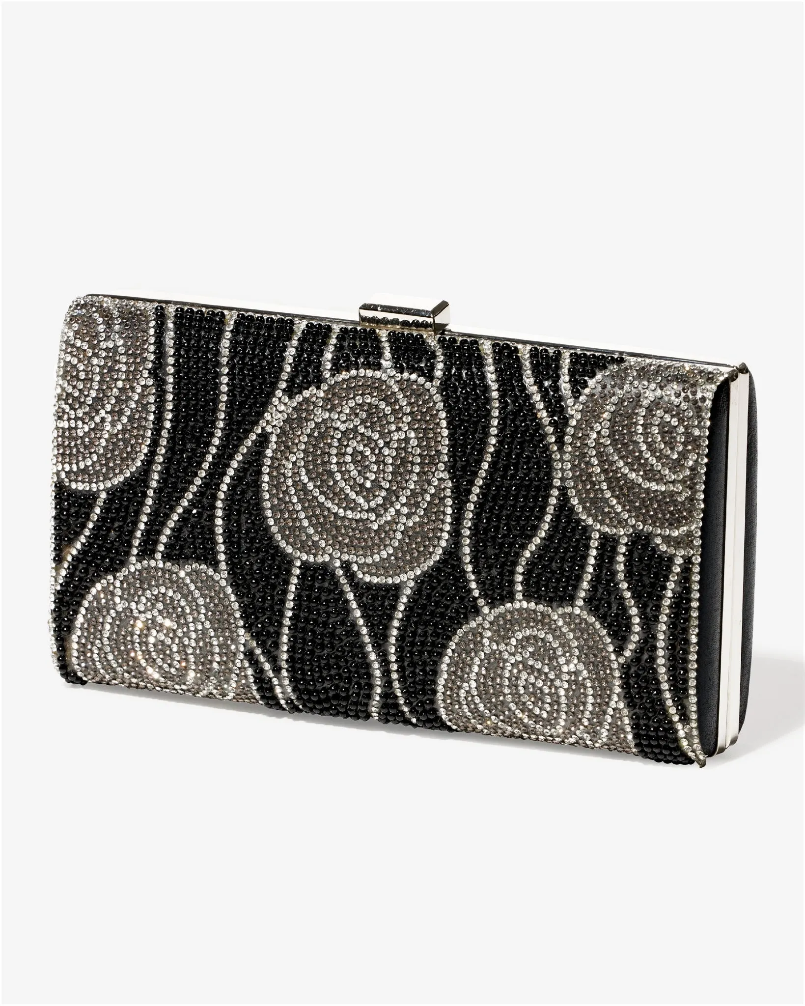 Floral Rhinestone Design Clutch Black sold by Boston Proper